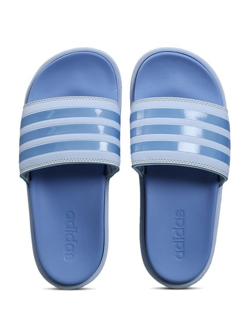Adidas Women's ADILETTE PLATFORM Blue Slides