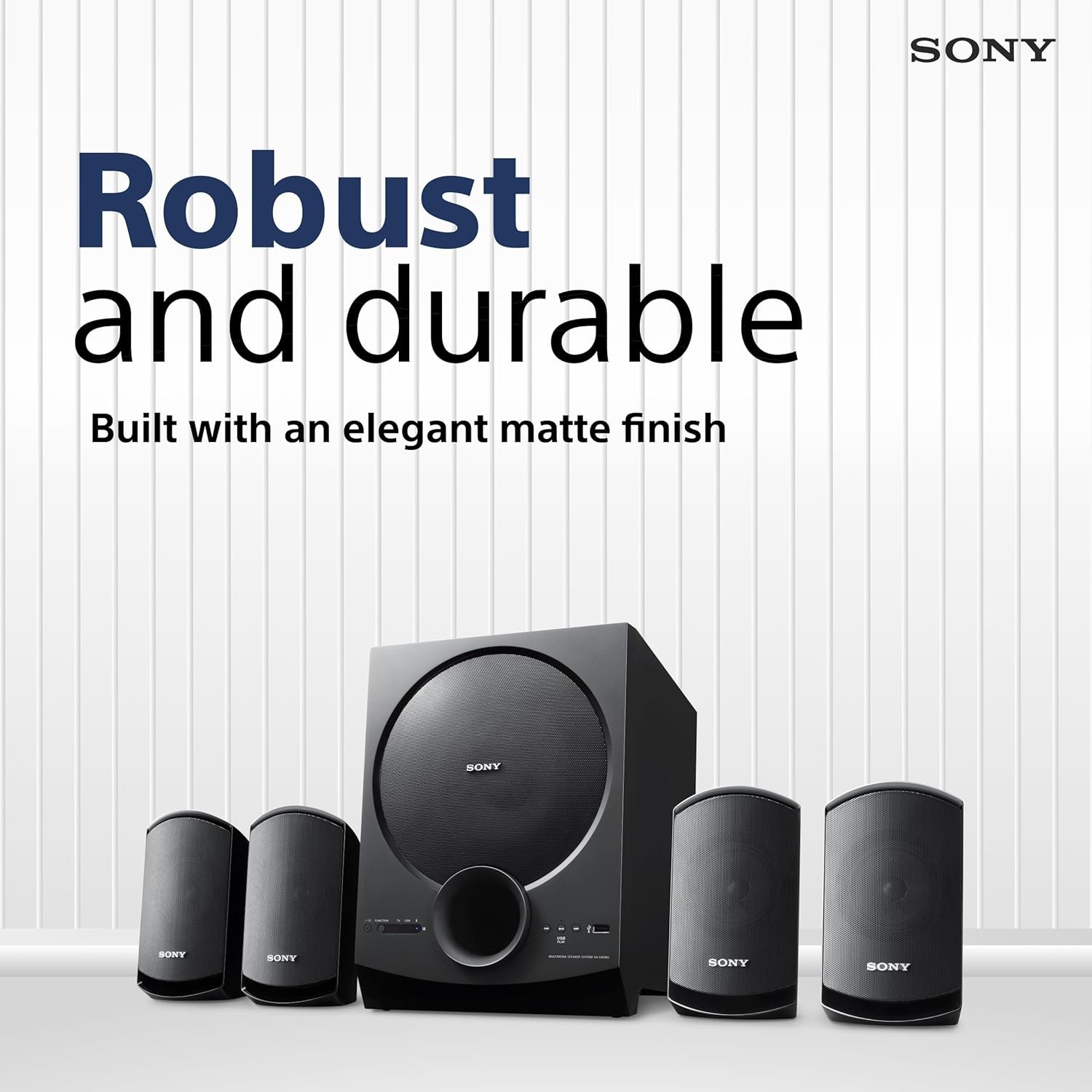 Sony New SA-D40M2 4.1ch Home Theatre/PC Speaker System with 100W Power Output and Powerful Subwoofer - Black - View 6