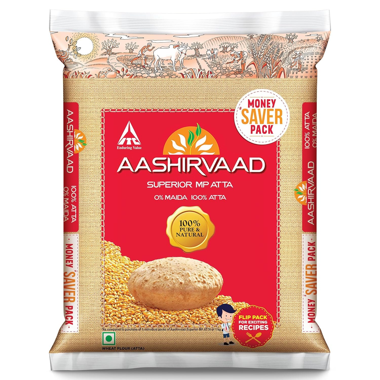 Aashirvaad Superior MP Atta, 10kg, Wheat Flour