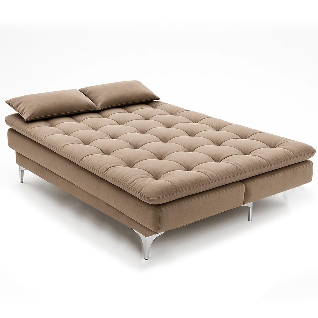 FURNY Eagel 3 Seater Fabric Sofa Cum Bed Set with 2 Cushions, Best Fit for Indian Homes, Living Rooms, Offices with 3 Year Warranty (Beige Color) - View 6