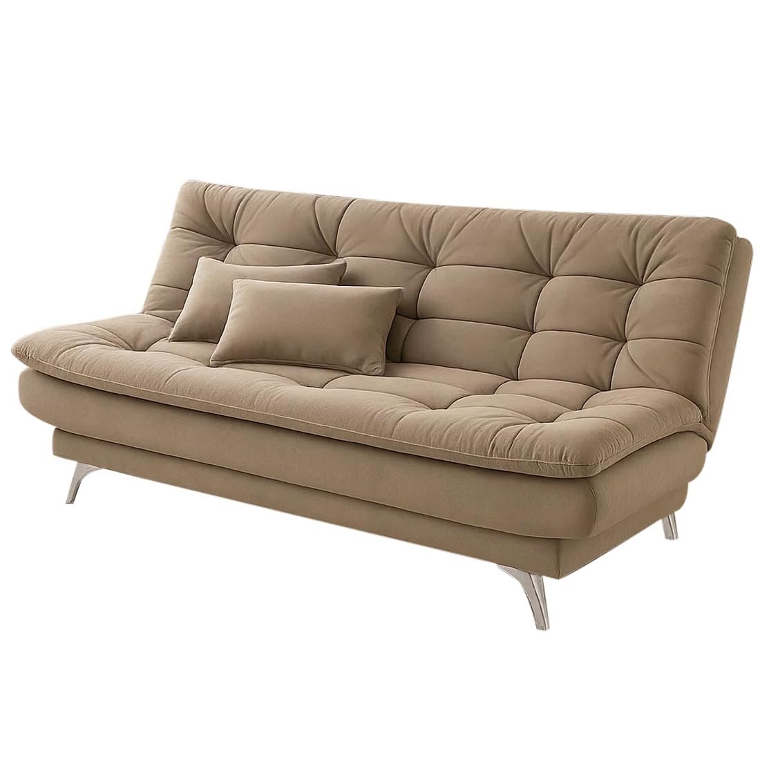 FURNY Eagel 3 Seater Fabric Sofa Cum Bed Set with 2 Cushions, Best Fit for Indian Homes, Living Rooms, Offices with 3 Year Warranty (Beige Color) - View 5