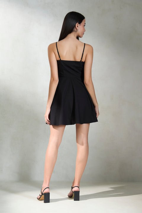 Starlet 100% Cotton Black RStarlet 100% Cotton Black Ruched Mini Dressched Mini Dress - View 4